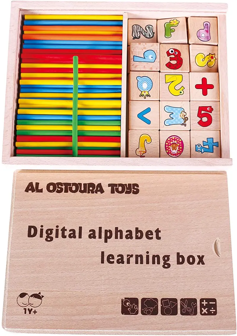Digital Alphabet Learning Box Educational Wooden Toy 1