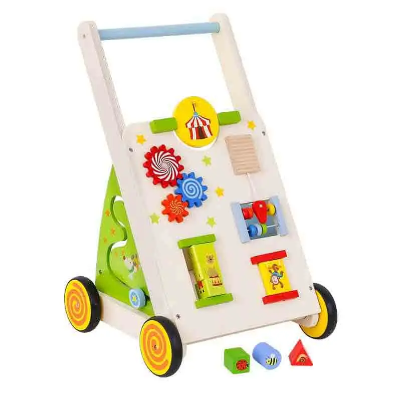Eco-Friendly Wooden Baby Activity Cube With Abacus Baby Walking Toys For Toddlers 1
