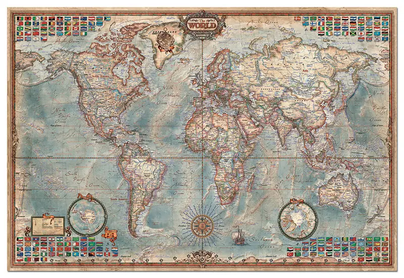 Educa Puzzles - 4000 Historic World Map - Unisex - Suitable For 3 Years And Above 1