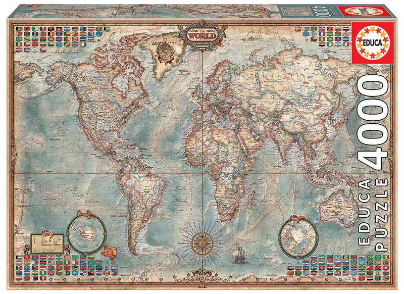 Educa Puzzles - 4000 Historic World Map - Unisex - Suitable For 3 Years And Above 2