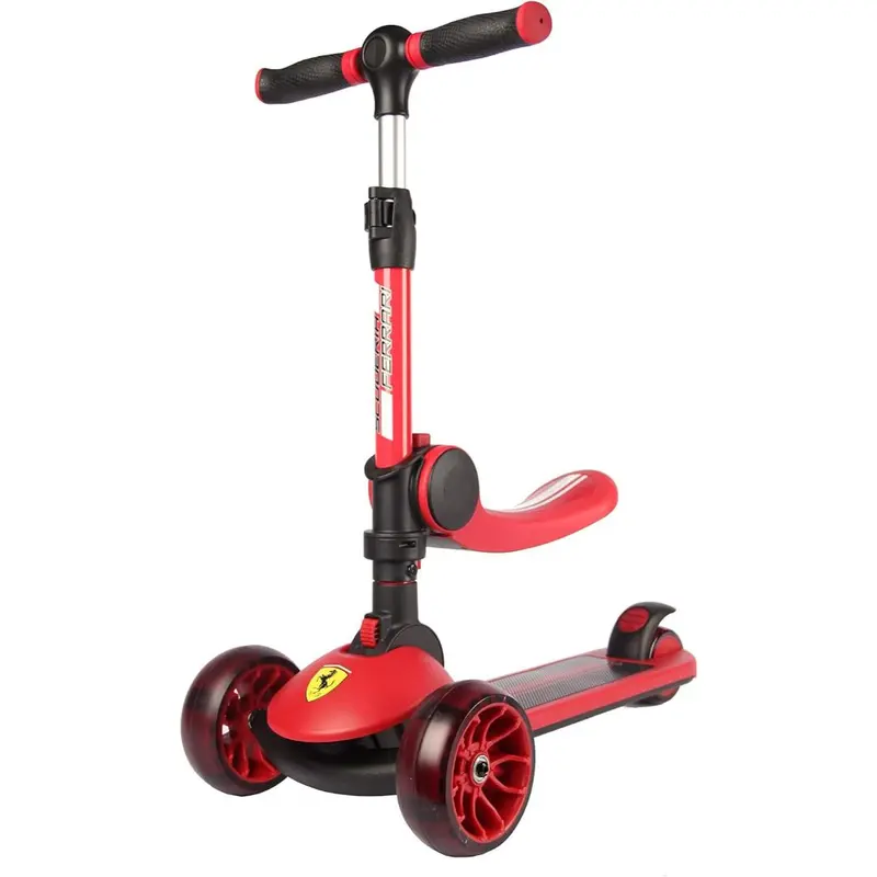 Ferrari Three-Wheeled Scooter With A Seat For Children, 3 Wheels- Ride-On 1