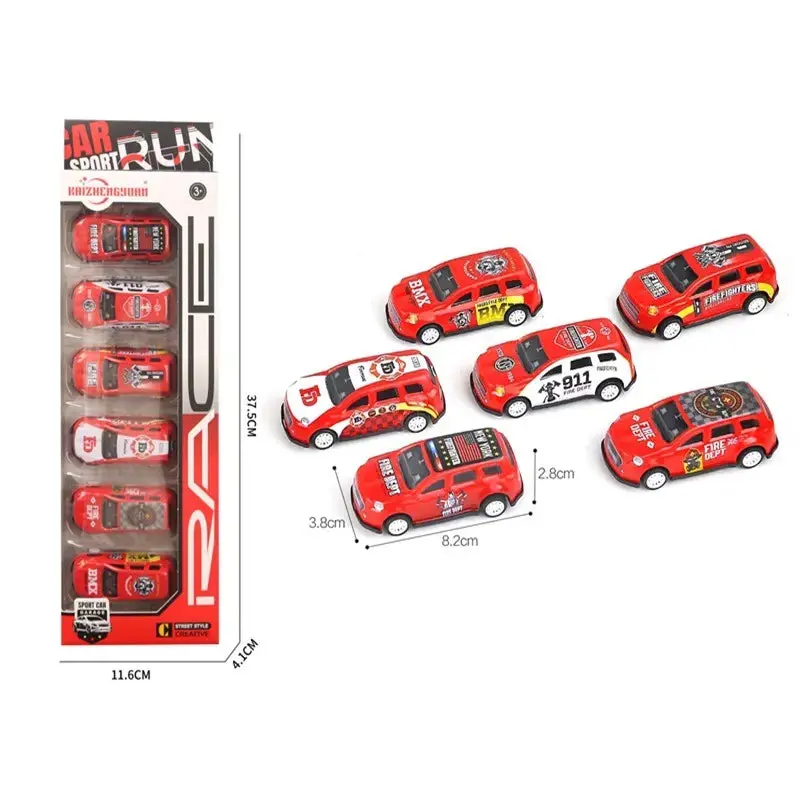 Fire Rescue Pull Back Alloy Car - 6 Pcs 1