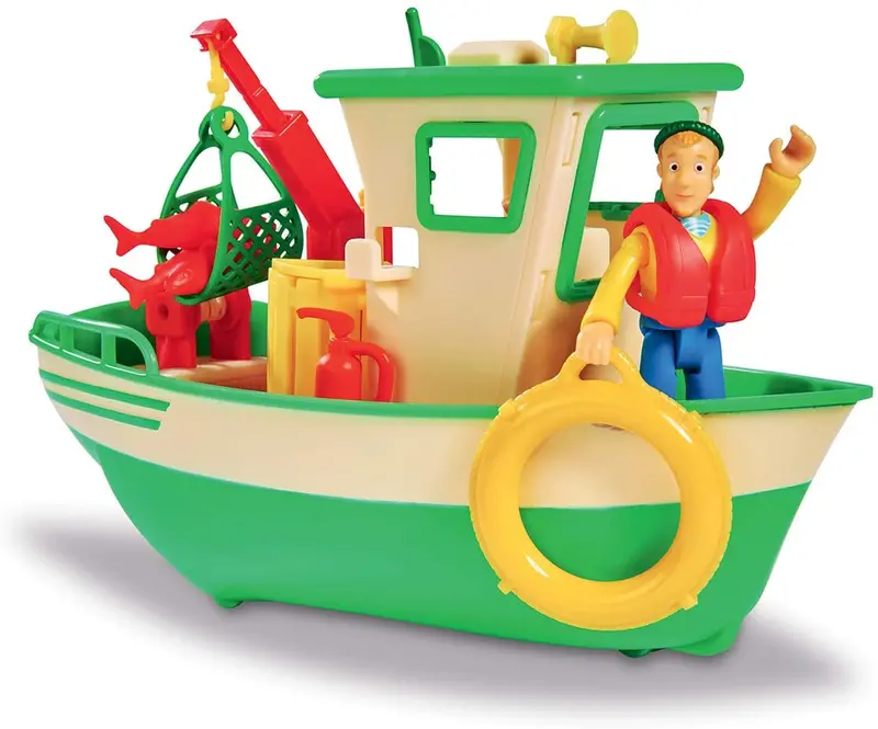 Fireman Sam Charlies Fishing Boat And Figurine 1