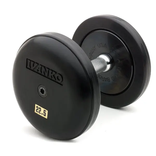 Fixed Dumbbell Set - Rubber-Encased Cast Iron Plates W/ Rubber End Plates | Rub/Epr 1