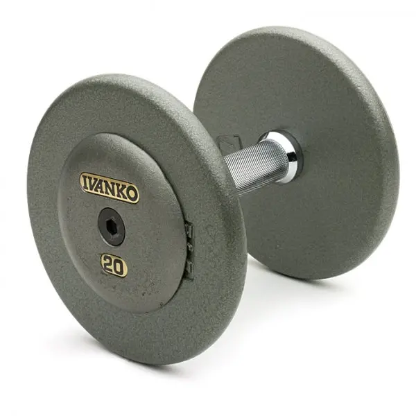 Fixed Dumbbell Sets - Cast Iron Plates W/ Ductile Cast Iron End Plates, Grey | R/Ep-1.25 1