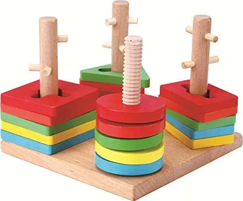 Four Sets Of Wooden Educational Toys Column 1
