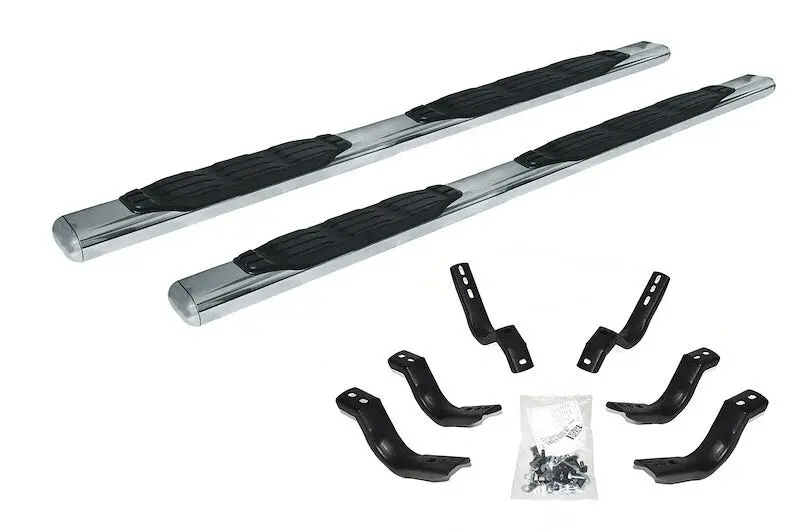 Go Rhino 105434680Ps - 5" 1000 Series Sidesteps With Mounting Bracket Kit - Polished Stainless Steel 1