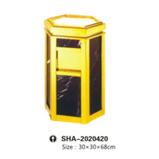 Gold Cabinate Single Trash Bin For Kids-Golden 4 1