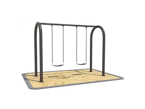 Gold Green Outdoor Playground - Double Swings 1