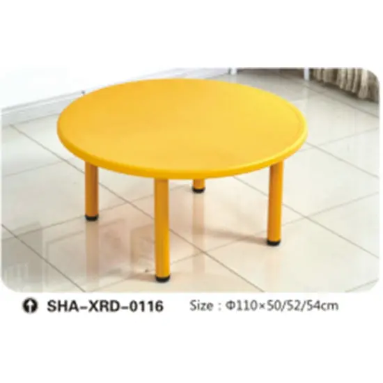 Gold Indoor Kid's Big Round Plastic Table With 4 Legs- Yellow 1