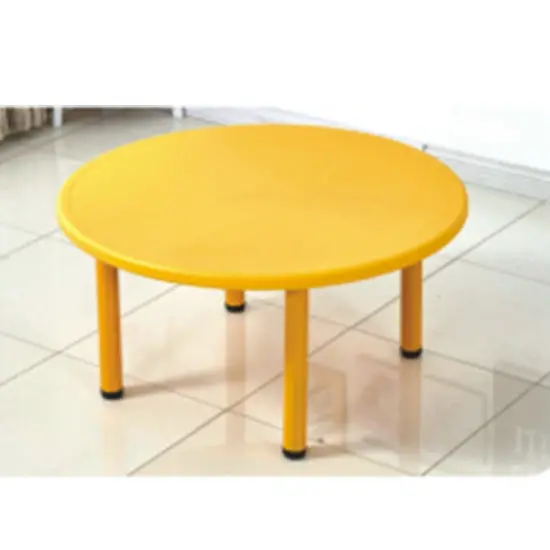 Gold Indoor Kid's Big Round Plastic Table With 4 Legs- Yellow 2