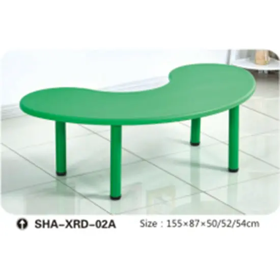 Gold Indoor Kid's Big Twisted Plastic Table With 4 Legs- Green 1