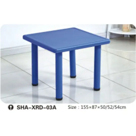 Gold Indoor Kid's Medium Square Plastic Table With 4 Legs- Blue 1