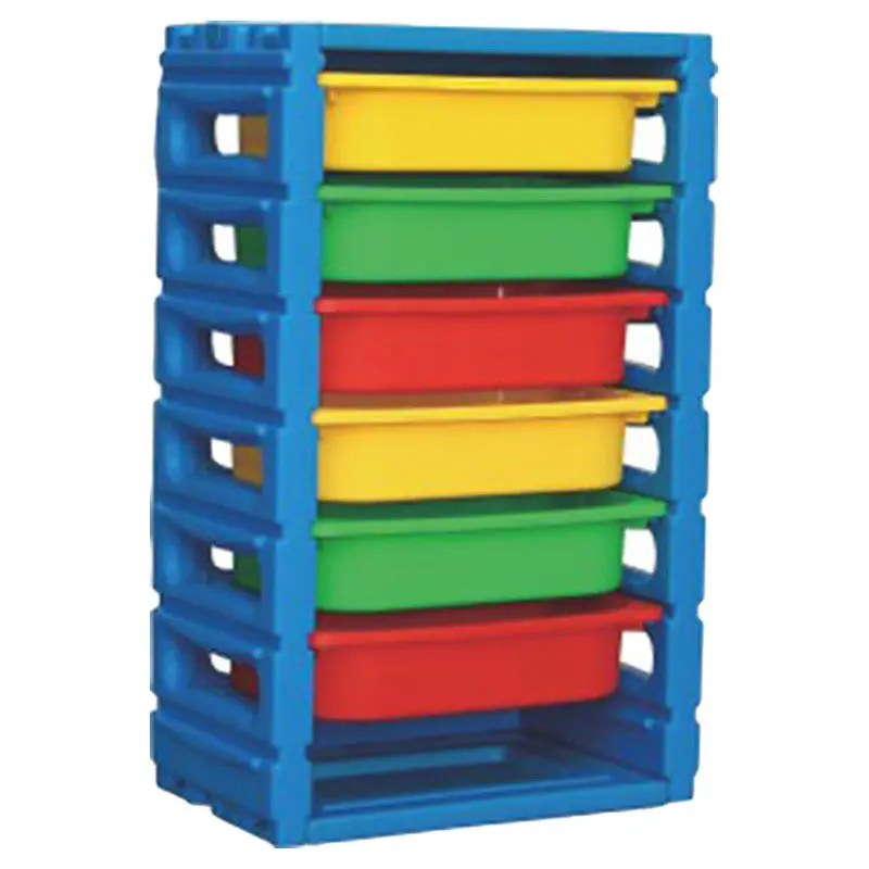 Gold Kids Plastic Storage In Blue Color With 6 Tray 1