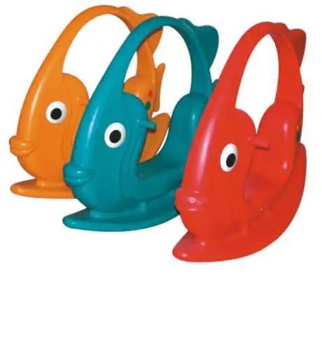 Gold  Multi Color Outdoor Playground - Fish Shaped Rocking Toy 1