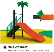 Gold Orange Outdoor Playground With A Single Orange Slide And A Tree 1