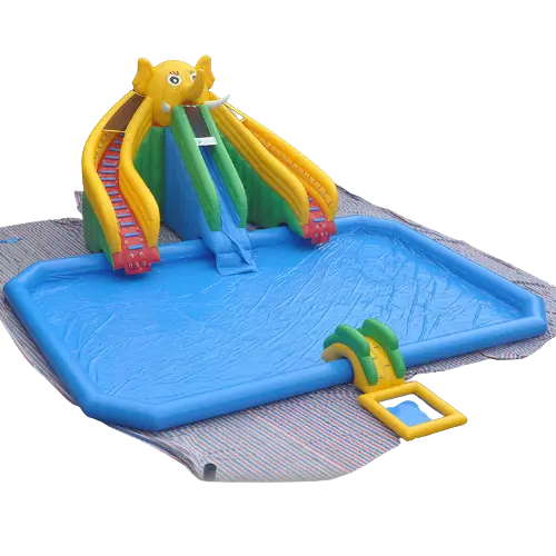 Gold Outdoor Bouncy Playground With Pool And Slide 1
