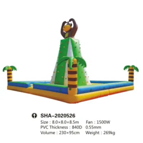 Gold Outdoor Inflatable Climbing Monkey Tower Bounce Playground 1