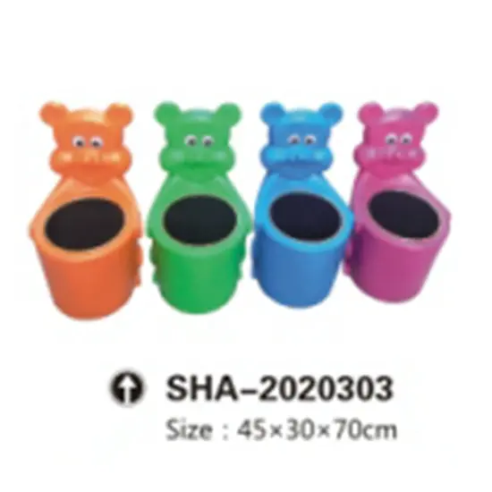Gold Outdoor Playground Colourfull Kids Trash Bin 1