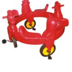 Gold Red Round Bike With 3 Seats Outdoor Playground 1