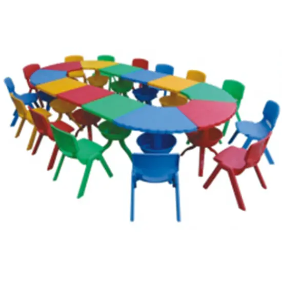 Gold - Set Of Tables With 14 Chair For Kids 1