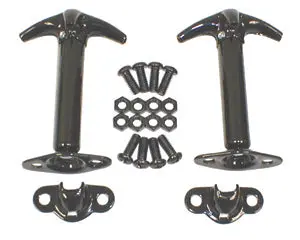 Hood Catch Kit, Black; 42-95 Jeep Cj/Wrangler Yj 1
