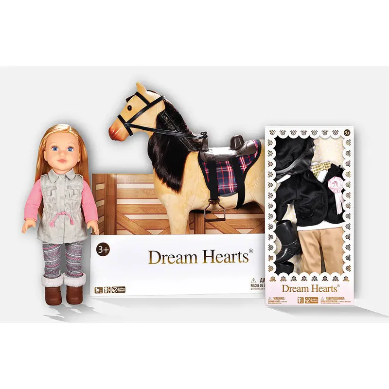Horse Set + Free Equestrian Outfit Set And Free Soft Bodied Poseable Girl Doll - Lilybeth 1