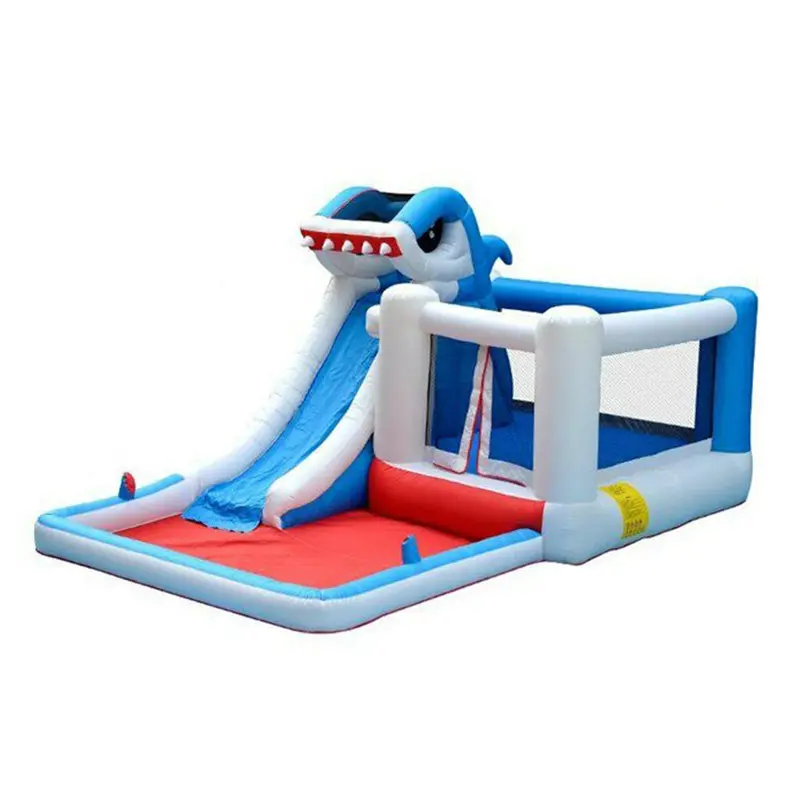 Inflatable Bouncer Slide Pool Shark Design For Kids 1