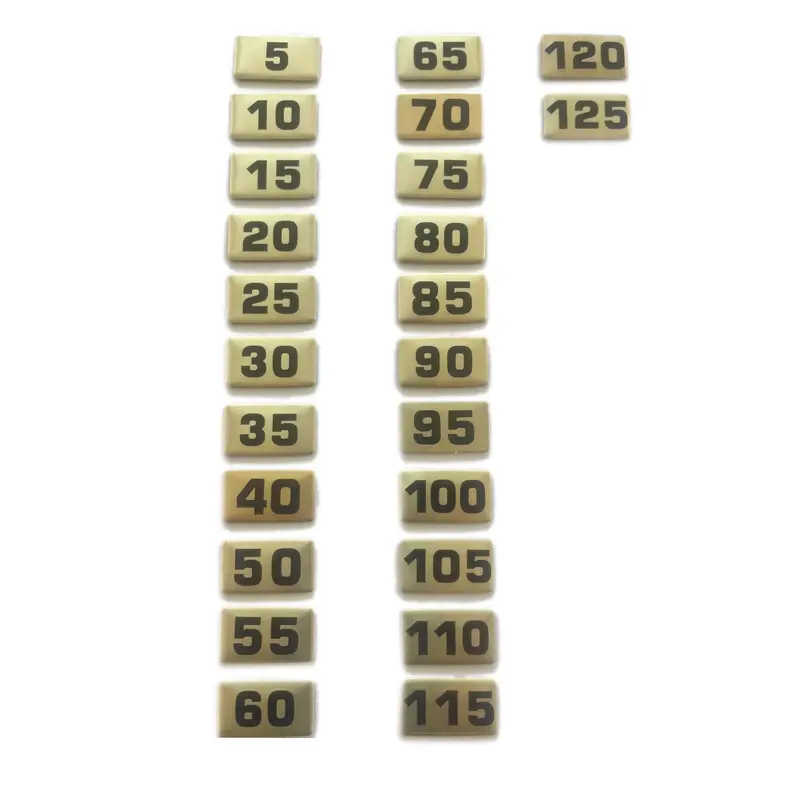 Ivanko Replacement Brass Number Plates For Fixed Rubber Dumbbells (Part No. Nbr/R) 1