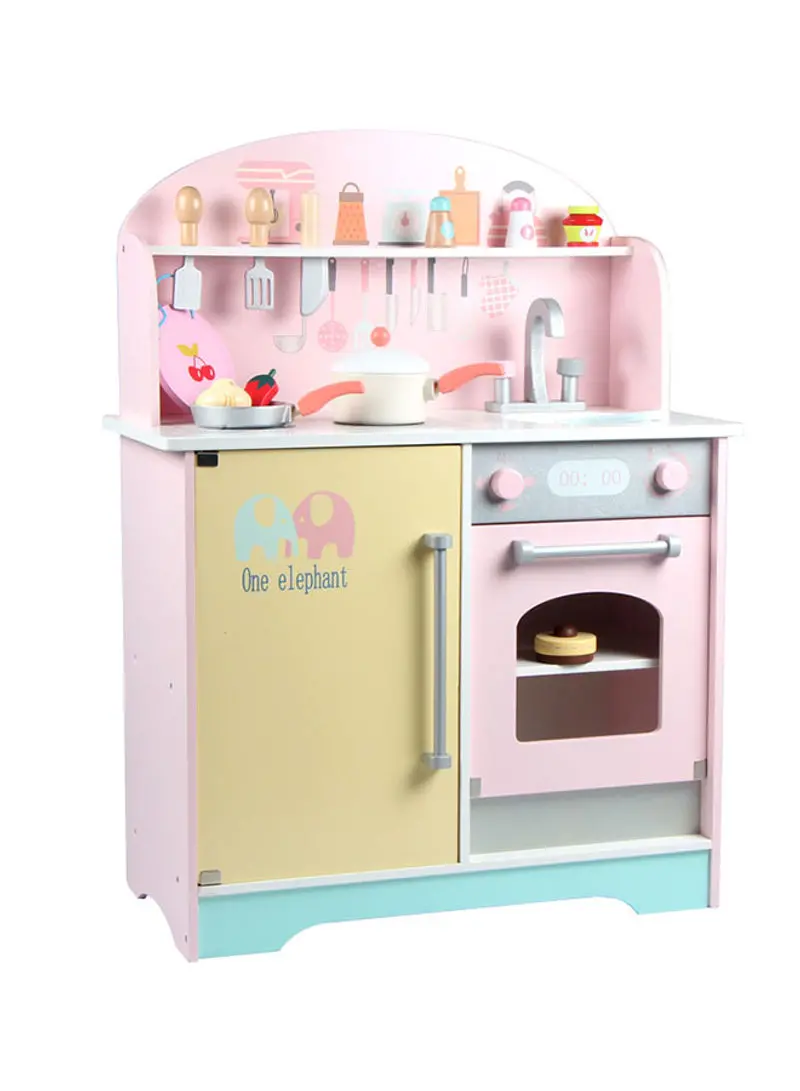 Japanese Style Wooden Kitchen In Pink 1