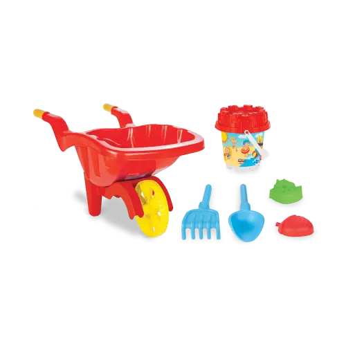Jumbo Wheel Barrow With Bucket And Sand Playing Tools 1
