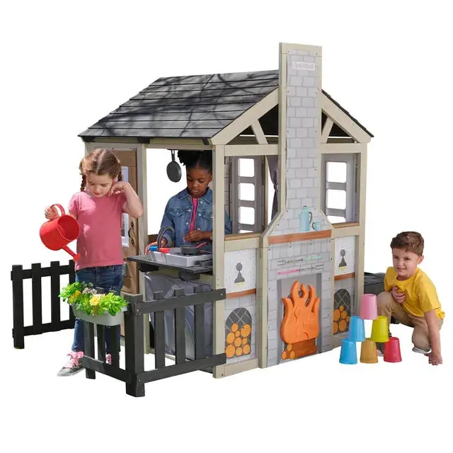 Kidkraft - Cozy Hearth Cabin Wooden Playhouse 1