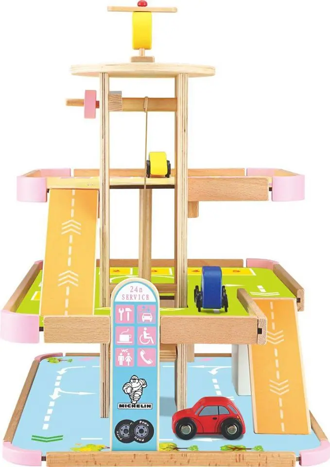 Kids Wooden Parking Lot Toys 1