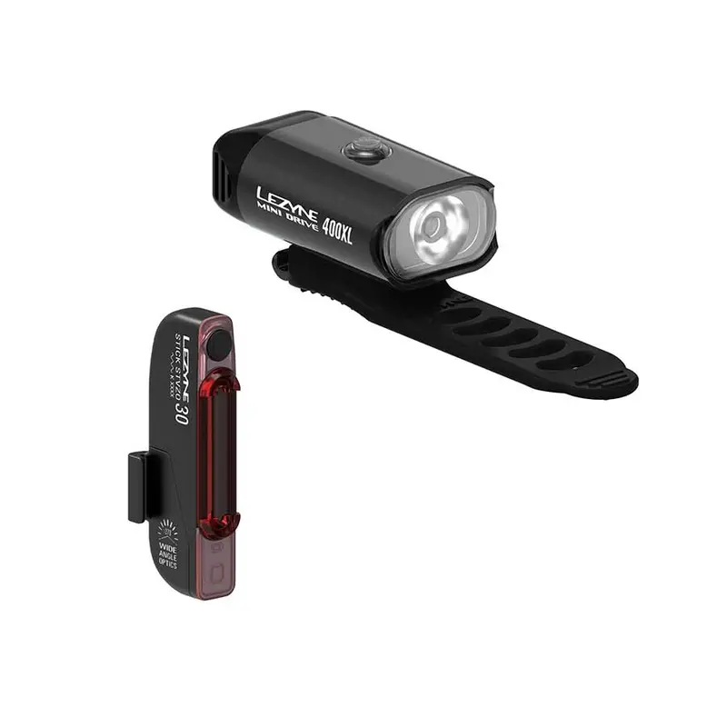 Lezyne Mini Drive Pair - 400 Lumens + Stick Drive Stick 30 Lumens 1
