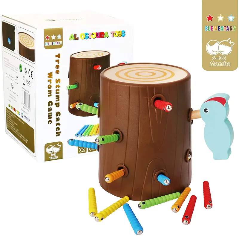 Magnetic Woodpecker Catch The Worms Toy 1