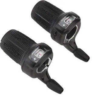 Microshift Ds85 Twist Shifter Set, 9-Speed, Triple, Optical Gear Indicator, Shimano Compatible 1
