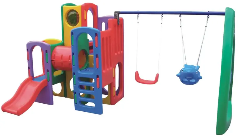 Mini Design Two Swings, One Slide And Fun Path Playground 1
