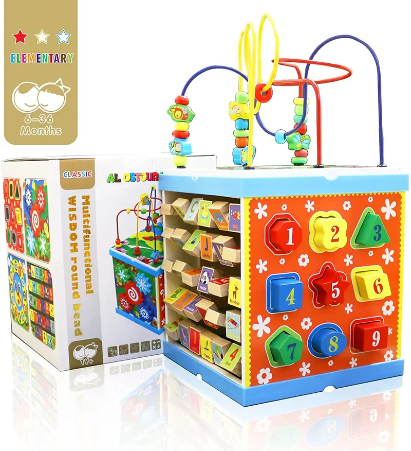 Montessori Wooden Activity Cube (6 In 1) 1