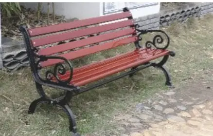 Outdoor Wooden Chair With Metal Stand 1