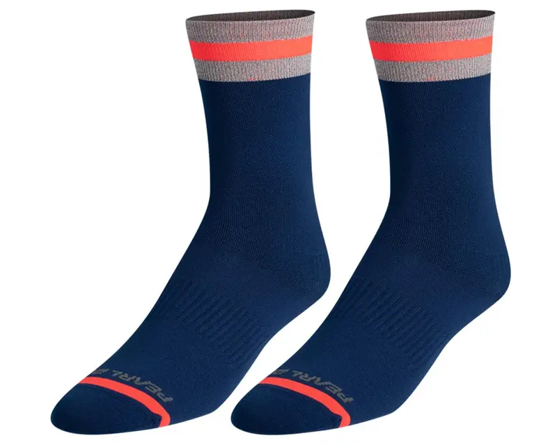 Pearl Izumi Flash Reflective Elite Socks-Navy/Screaming Red 1