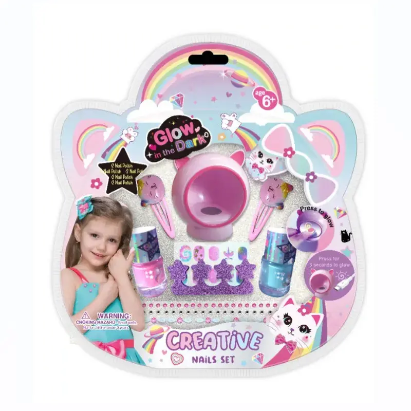 Pecoware - Glow In The Dark Creative Nail Set For Girls 1
