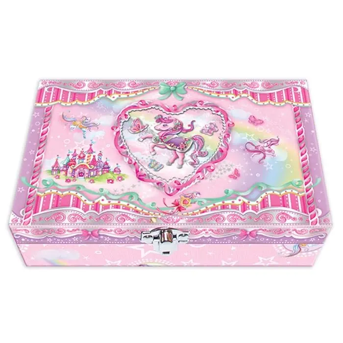 Pecoware  One Tier Trinket Box With Accessories & Lock, Horse 1