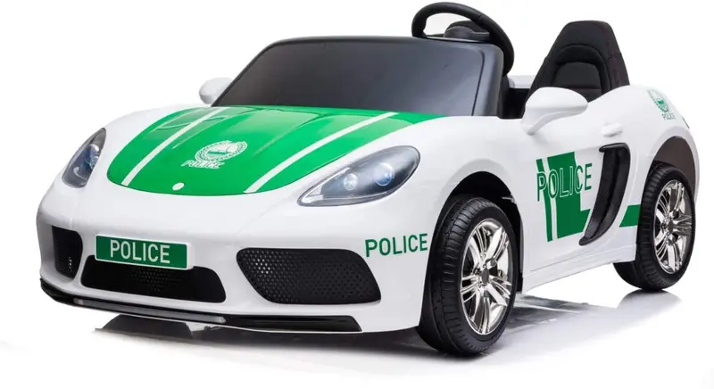 Porsche Panamera Dubai Police Ride On Car 12V Two Seater Officially Licensed Key Start Eva Wheels Bluetooth Led 1