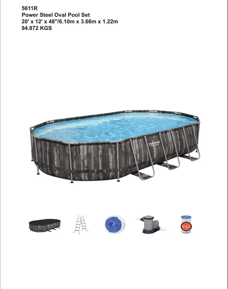 Power Steel 6.10Mx3.66Mx1.22M Oval Pool 1