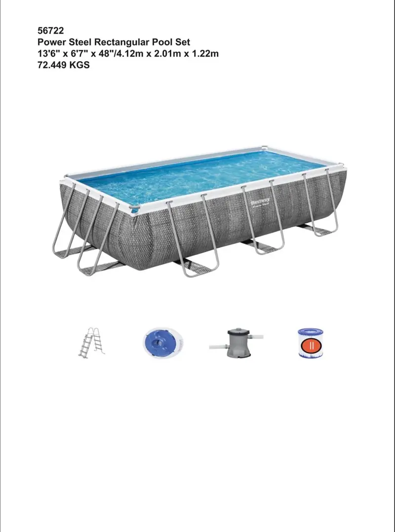 Powersteel 4.12Mx2.01Mx1.22 Rect Pool 1