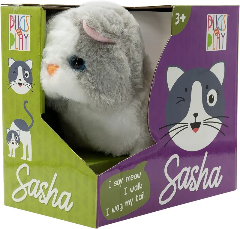 Pugs At Play Sasha Walking Cat Kids Animal Toys 1