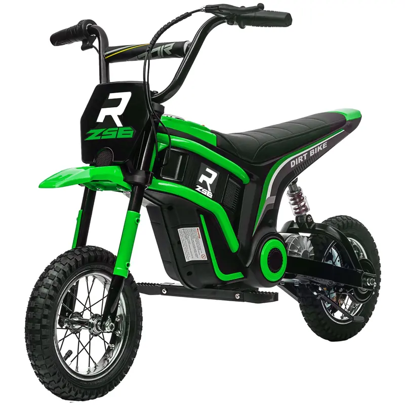 Rev Up The Excitement: Aosom 24V 350W Electric Dirt Bike - Reach Speeds Of Up To 15 Mph With Twist Grip Throttle! 1