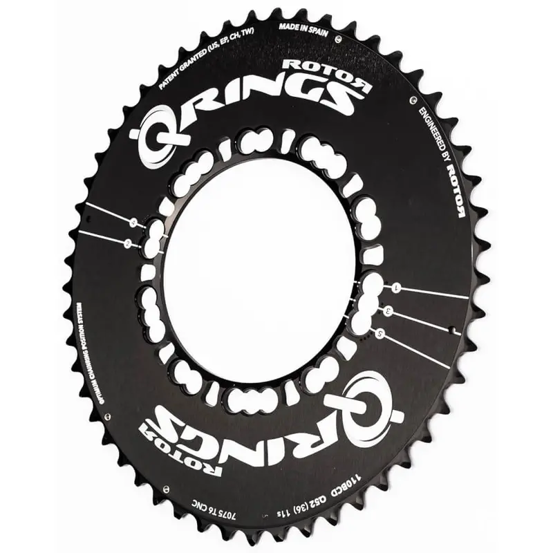 Rotor Q Chainring Black 52A X 130 5 Bolt Aero 1