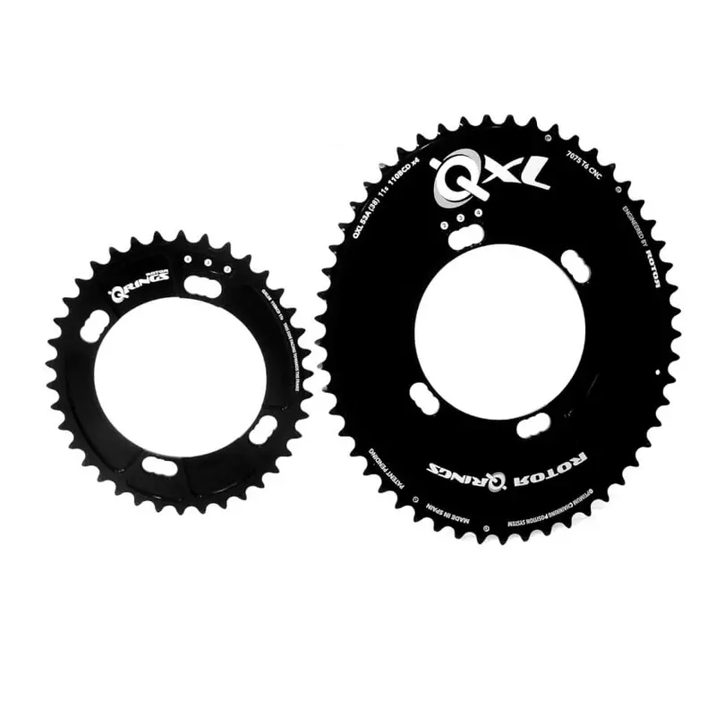 Rotor Qxl Aero Outer Chainring 4 Bolt (Shimano) - Black - 52T - 110Bcd 1