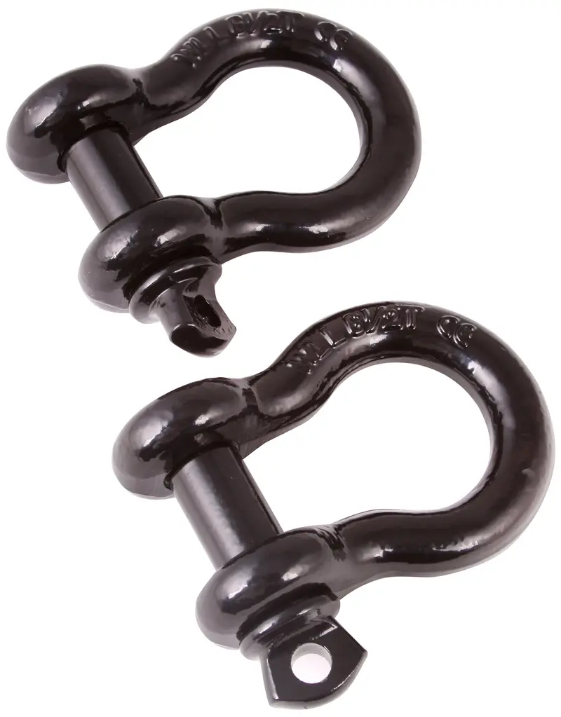 Rugged Ridge - D-Ring Shackles, 3/4-Inch, Black, Steel, Pair - 11235.04 1